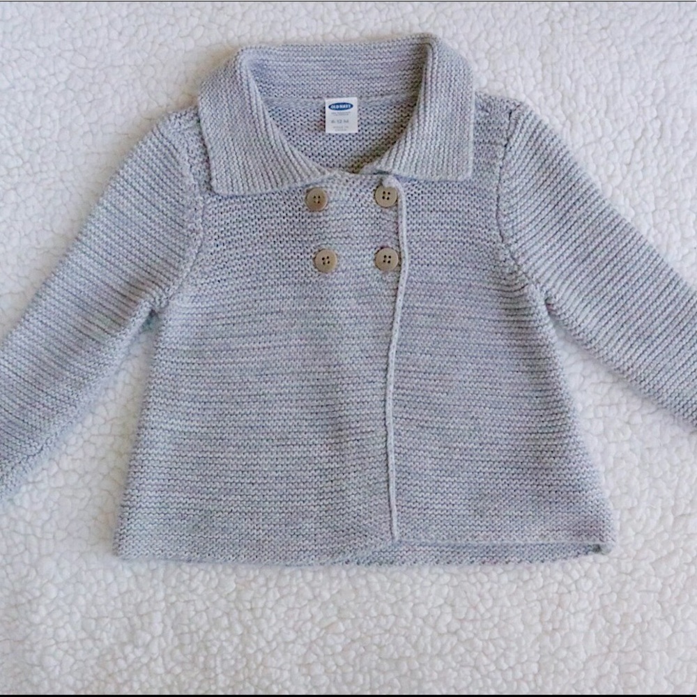 Old Navy Girls Grey Knit Cardigan Size 6-12M